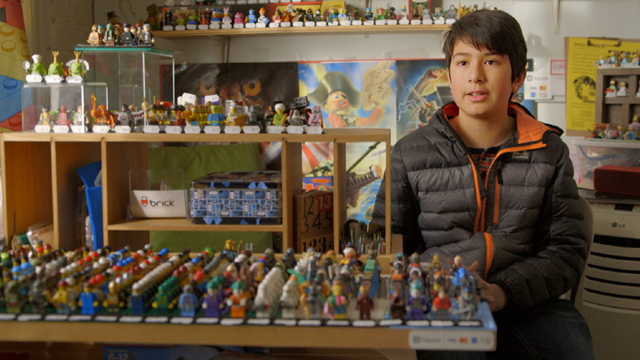 Eric shares his Biz Kid$ talent from the inside of his store, where he sells action figures and other products secondhand.