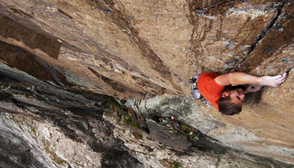 A climber scaling Rocky Mountain.