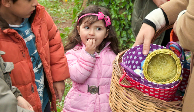 An Easter egg hunt in Greece.