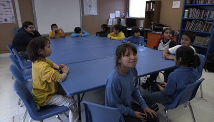 A Lakota language class at Little Wound School.