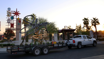 The restored Liberace sign.