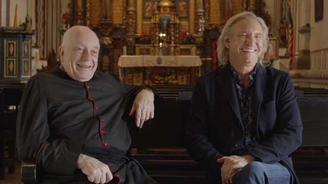 Monsignor Francis Weber and Joe Walsh of The Eagles
