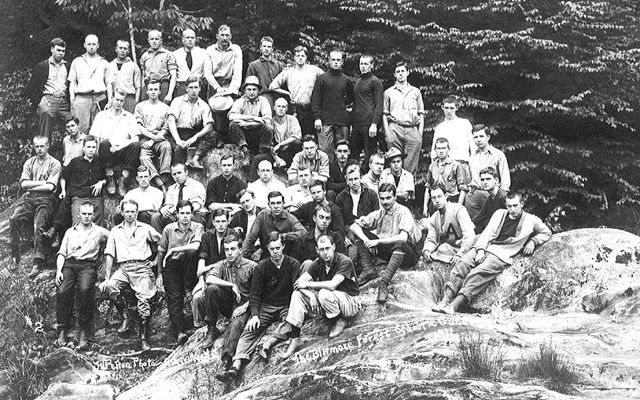 The Biltmore Forest School students gather for a photo at Sunburst, N.C., in 1911.