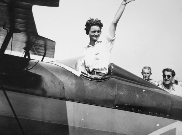 Louise Thaden after winning the 1929 women's air derby.