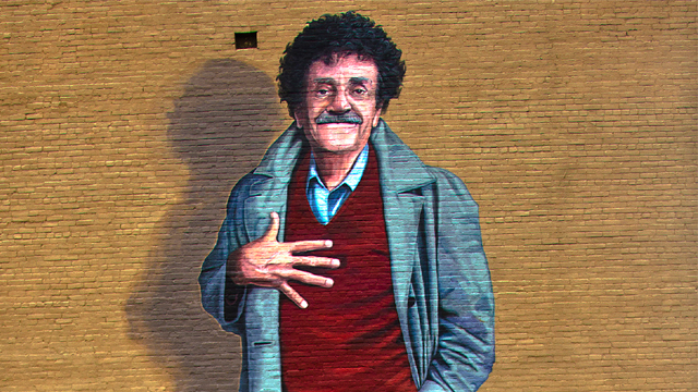 Mural of Kurt Vonnegut in downtown Indianapolis.
