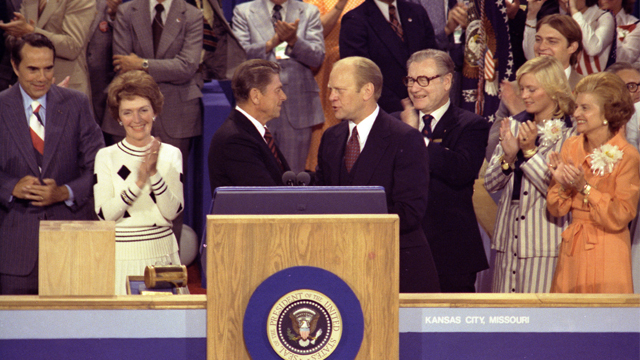 Republican challenger Ronald Reagan and President Gerald Ford