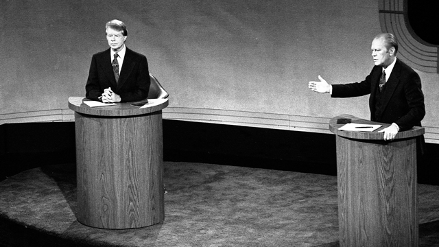 A presidential debate between Governor Carter and President Gerald Ford.