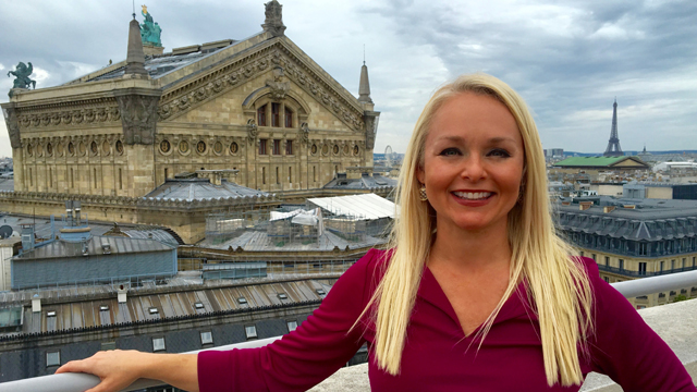 Christine gets curious about Parisian architecture.