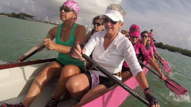 Team SOS practice at the Miami Rowing Club in Key Biscayne.