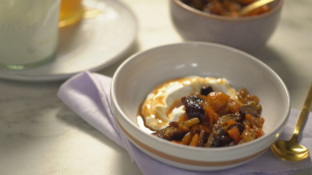 Chai-spiced fruit compote