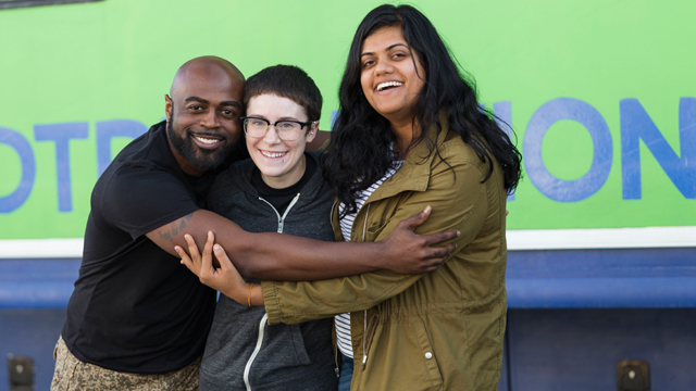 Roadtrippers: Antwan King, Emily Cox and Mansi Thakar