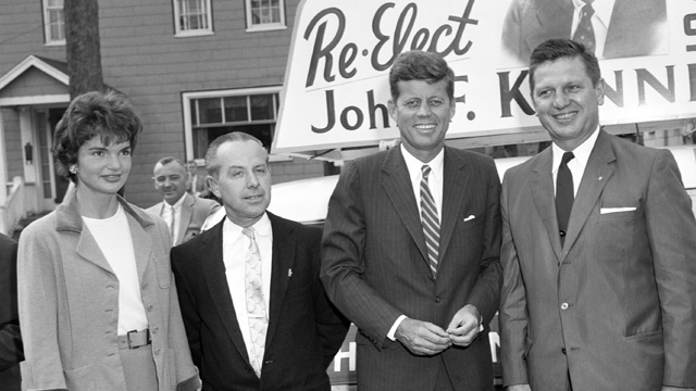 Jackie Kennedy and JFK on the campaign trail