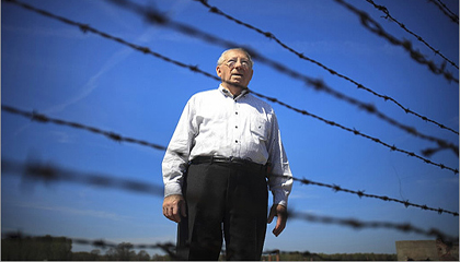 Israel "Izzy" Arbeiter returning to one of the concentration camps.