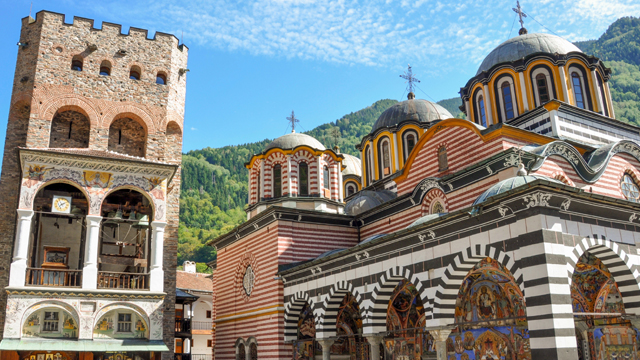 Rick visiting the Rila Monastery in Bulgaria's capital of Sofia.