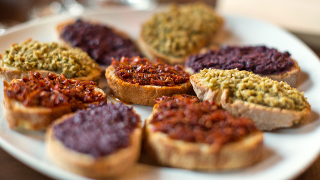 A plate of bruschetta in Catania, Sicily