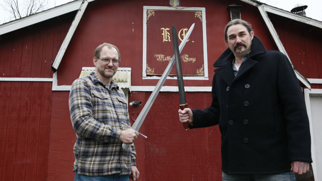 Swordsmith Kevin Cashen and host Eric Gorges