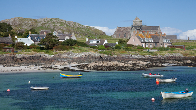 The Isle of Iona and its abbey, Scotland.