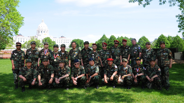 A gathering of Hmong and Lao former soldiers at Minnesota's capital.