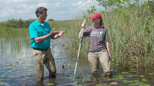 Series host Charles J. Kropke with Kris Serbesoff-King, Director of Science, The Nature Conservancy