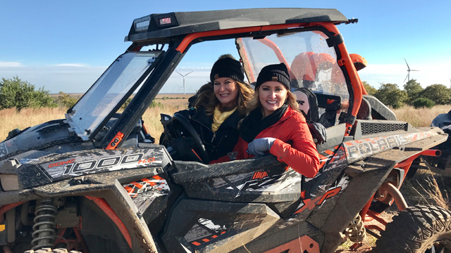 Host Colleen Kelly with her sister