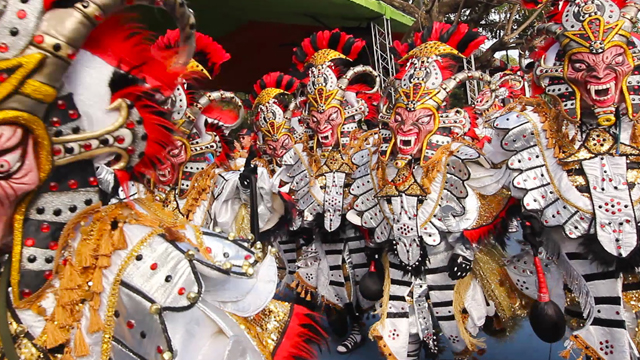 Diablos cojuelos a.k.a. limping devils on parade at the Carnival of La Vega in the Dominican Republic.