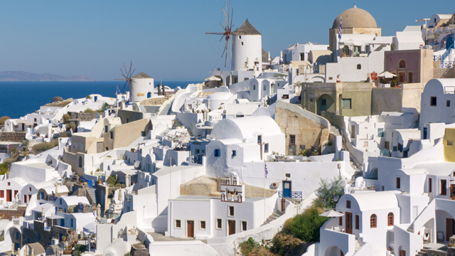 The town of Oia on Santorini