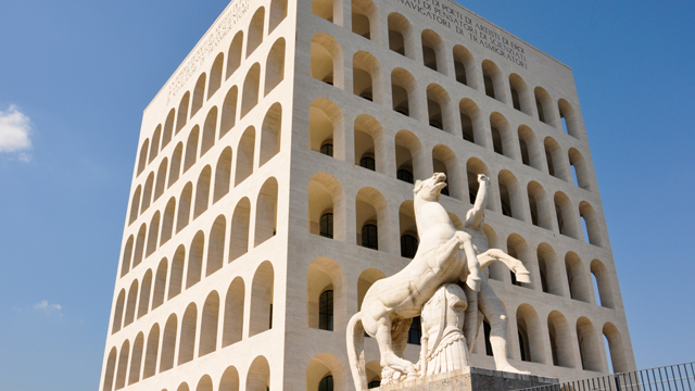 The Palace of Italian Civilization in the E.U.R. district of Rome.
