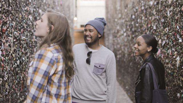 The roadtrippers visit Bubblegum Alley, a classic road trip destination in San Luis Obispo, Calif