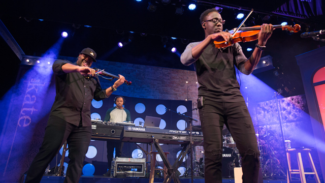 Kev Marcus (left) and Wil B (right) of Black Violin take inspiration from both Bach AND Biggie in their dynamic and rocking performance.