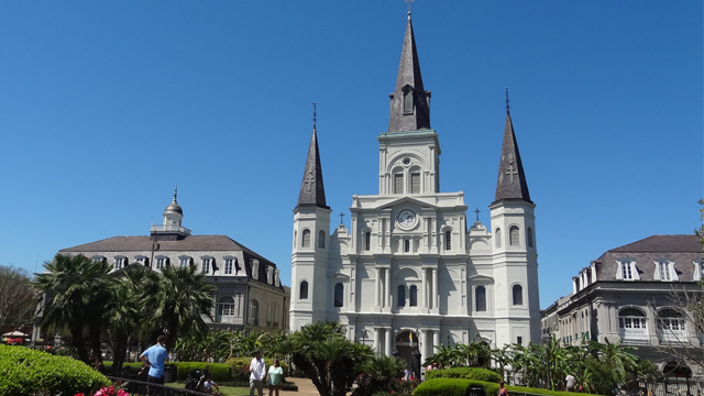 L-R: The Cabildo, St. Louis Cathedral and The Presbytère are among New Orleans' most historic buildings.