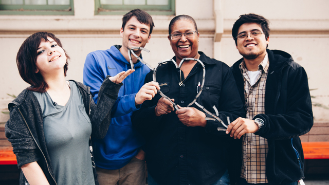 Welding professor Lisa Legohn teaches her craft