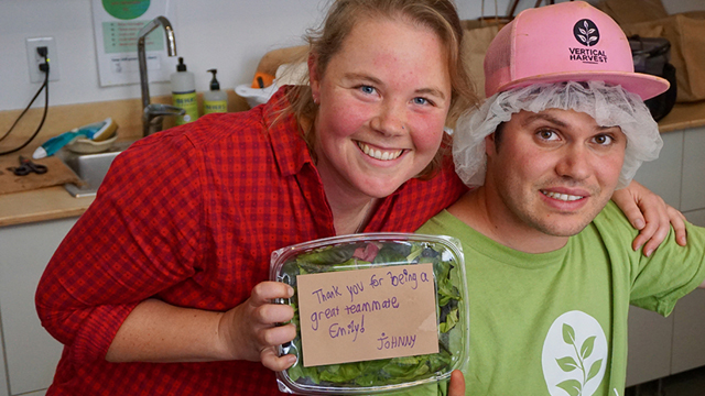 Co-workers Emily Churchill and Johnny Fifles